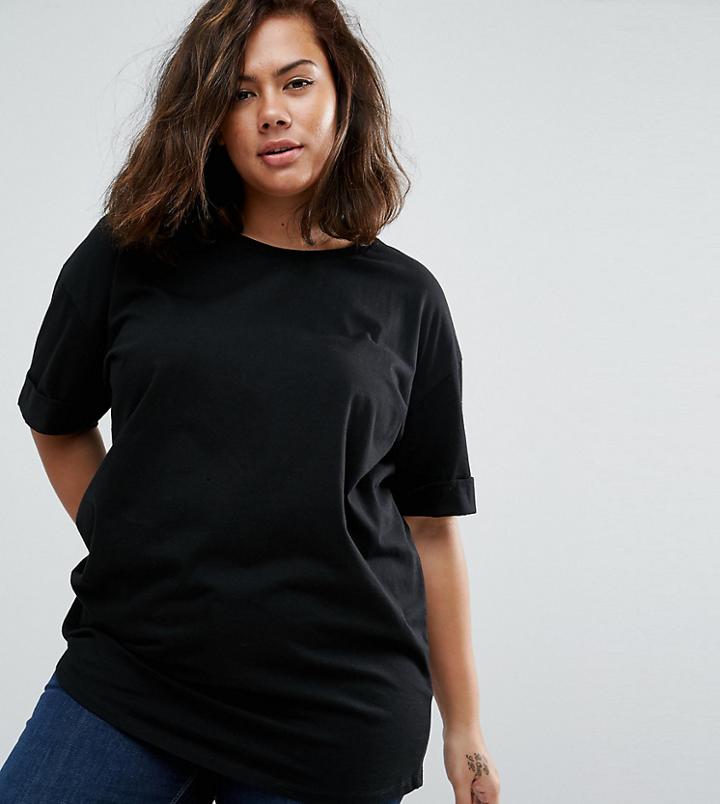 Asos Curve Oversized Tunic T-shirt - Black