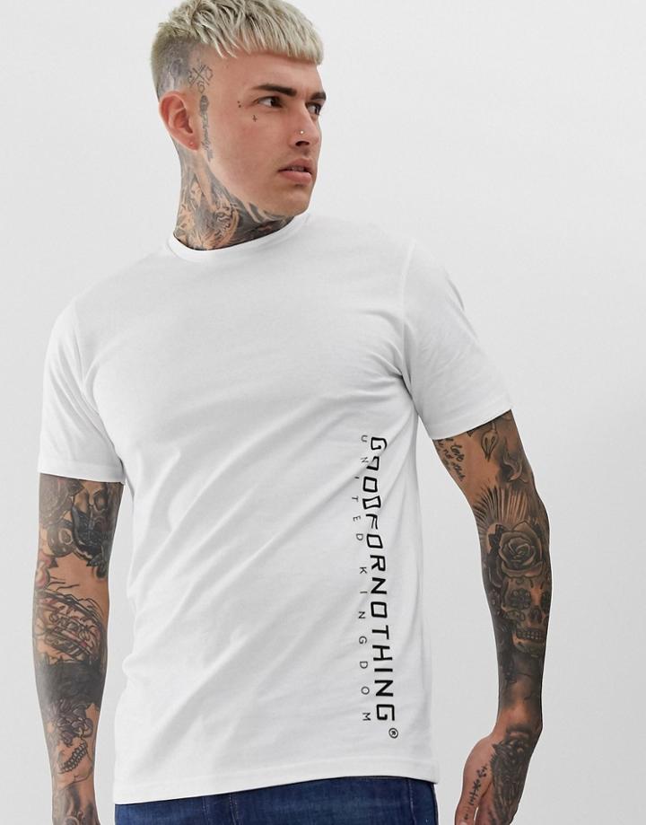 Good For Nothing Muscle T-shirt In White With Printed Logo