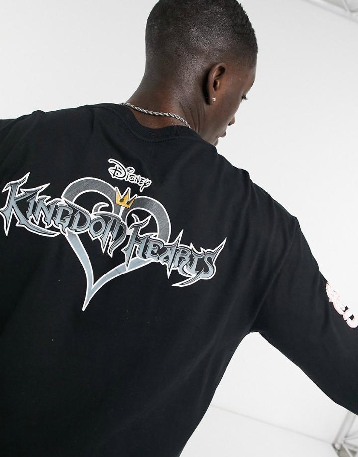 Bershka Kingdom Hearts Long Sleeve T-shirt In Black