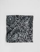 Asos Pocket Square In Monochrome Paisley Design - Black