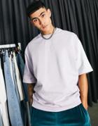 Asos Design Short Sleeve Oversized Sweatshirt In Tonal Pastel Color Block - Part Of A Set-multi