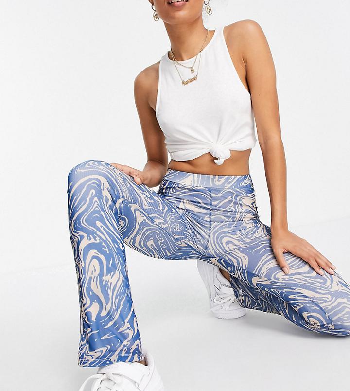 Topshop Petite Marble Jersey Flared Pants - Part Of A Set-multi