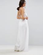 Asos Woven Wrap Maxi Beach Dress - White