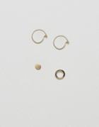 Weekday Mini Cut Earring Set - Gold