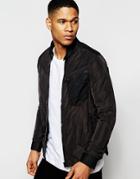 G-star Arc Zip Overshirt Jacket In Black Nylon - Black