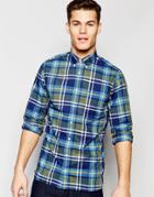 Tommy Hilfiger Bold Check Shirt With Button Down Collar In New York Regular Fit - Green