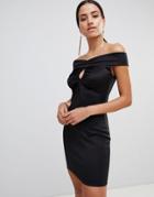 Love Bardot Bodycon Dress - Black