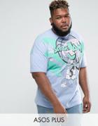 Asos Plus Space Jam Oversized T-shirt - Blue