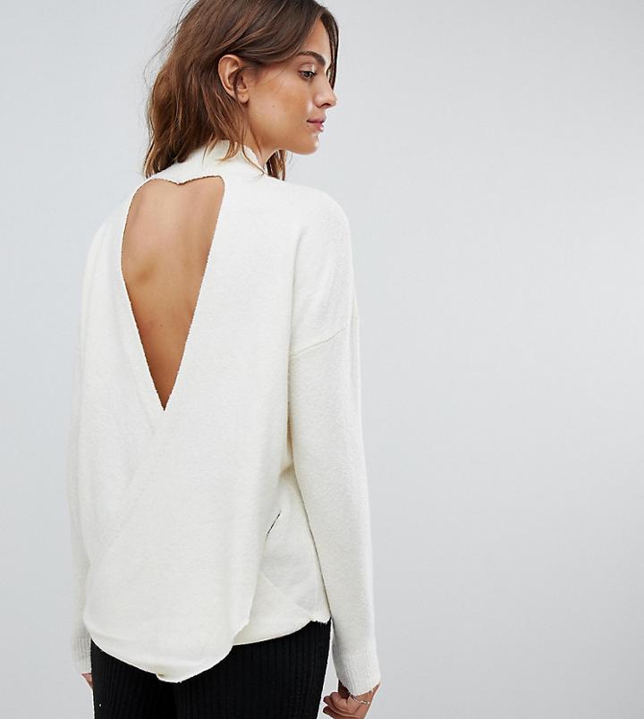 Micha Lounge Sweater With Cross Drape Back-cream