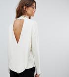 Micha Lounge Sweater With Cross Drape Back-cream