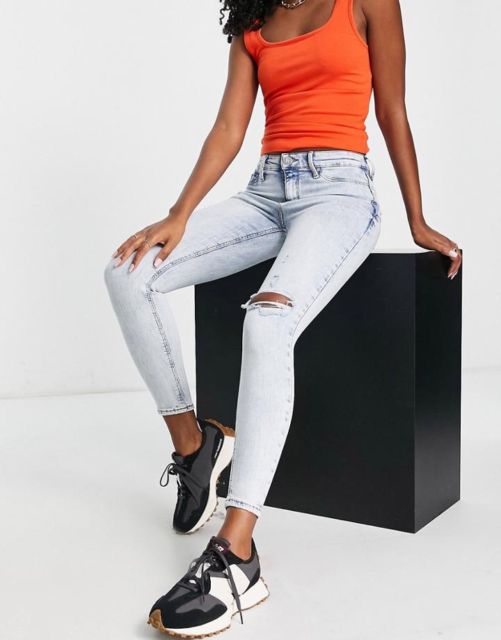 River Island Molly Sculpt Skinny Jeans In Light Blue