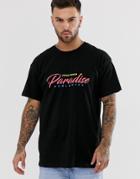 New Look T-shirt With Paradise Print In Black - Black