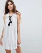 Rhythm Beach Panama Stripe Dress - White