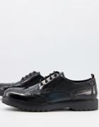 Base London Riddle Brogues In Hi Shine Black Combo