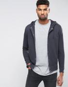 Asos Hoodie With Snaps In Washed Black - Black