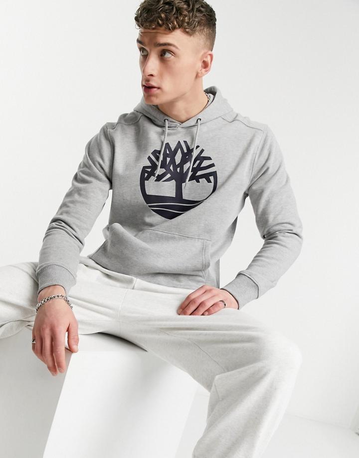 Timberland Yc Core Tree Logo Pullover Hoodie In Gray-grey