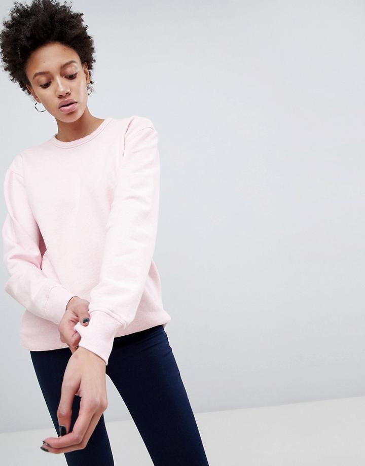 Waven Jan Unisex Chest Emblem Sweater - Pink