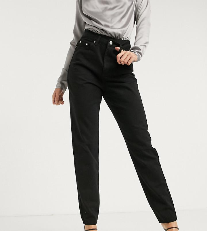 Missguided Tall Riot Highwaisted Recycled Denim Mom Jeans In Black