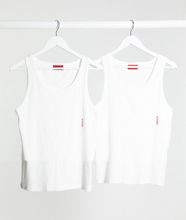 Hugo Bodywear 2 Pack Logo Tanks In White