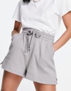 Asos Design Sethigh Waisted Sweat Short With Deep Waist Band In Taupe-brown