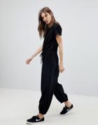 Noisy May Relaxed Woven Jumpsuit - Black