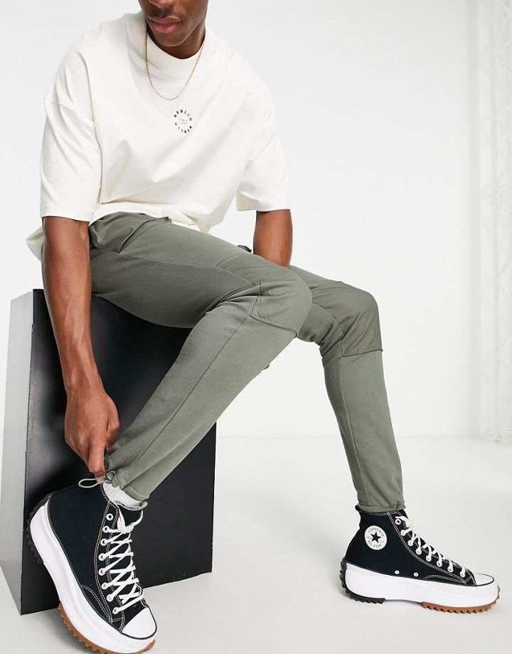 Only & Sons Organic Cotton Jersey Workwear Pants In Gray