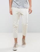 Asos Skinny Super Cropped Chinos In Cream - Beige