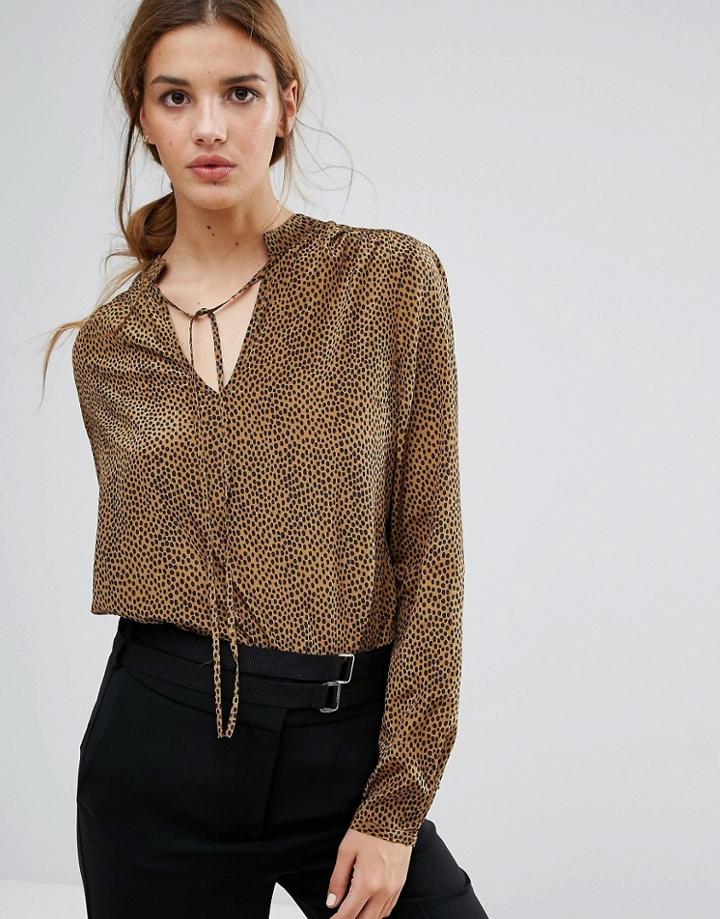 Gestuz Tacel Keyhole Blouse - Green