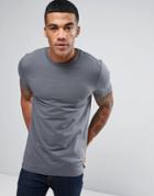 Asos Muscle T-shirt In Gray With Crew Neck - Gray