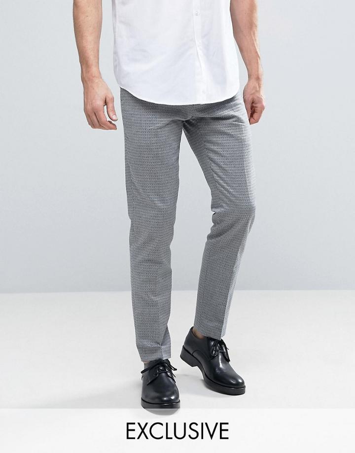 Noak Skinny Pants In Jacquard - Navy