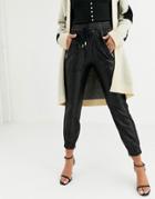 Blank Nyc Patent Slouchy Jogger-black