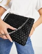 Topshop Chainmail Clutch Bag In Silver