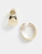 Asos Design Clip On Hoop Earrings In Gold Tone