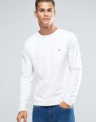 Tommy Hilfiger Long Sleeve Top With Flag Logo In White - White