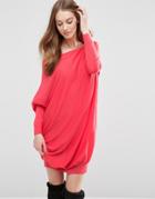 Asos Lounge Asymmetric Oversized Sweater Dress - Pink