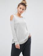 Sol Angeles Cold Shoulder Top - Gray
