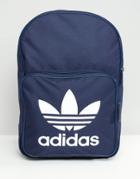 Adidas Originals Large Trefoil Logo Backpack In Navy Dj2171 - Blue