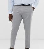 Asos Design Plus Wedding Skinny Suit Pants In Gray Twist Micro Texture