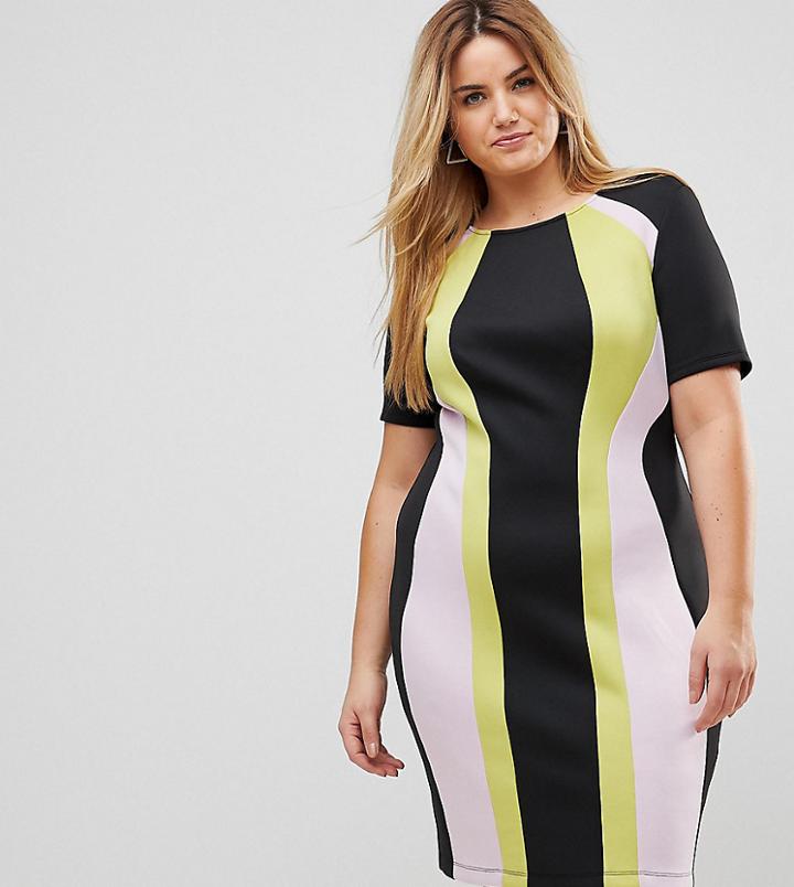 Asos Curve Colourblock Shift Dress - Multi