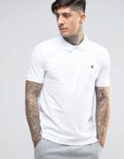 Original Penguin Winston Pique Polo Slim Fit Small Logo In White - Whi