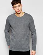 Asos Sweater With Front Pockets - Charcoal