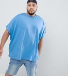 Asos Design Plus Extreme Oversized T-shirt In Blue - Blue