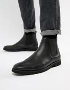 Walk London Hornchurch Chelsea Boots In Black Leather-brown