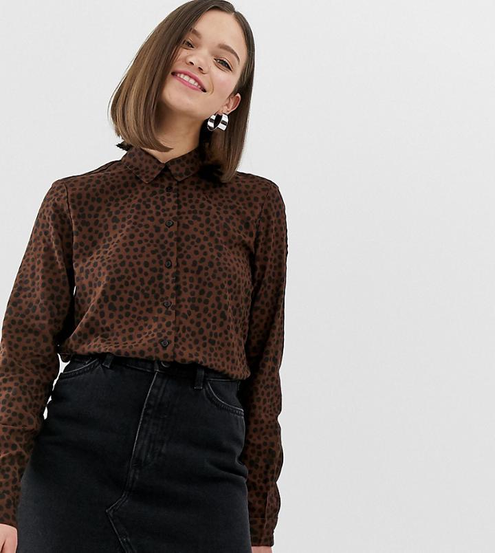 Monki Blouse In Brown Leopard Print - Brown