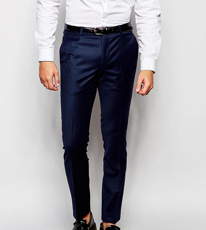 Heart & Dagger Wool Pants In Super Skinny Fit - Blue