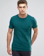 Asos Muscle T-shirt With Crew Neck In Green - Swamp