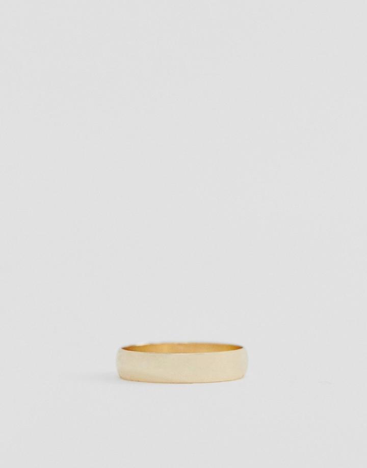 Asos Design Minimal Ring In Gold