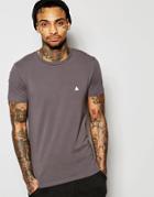 Asos Muscle Logo T-shirt With Crew Neck - Dark Gull Gray