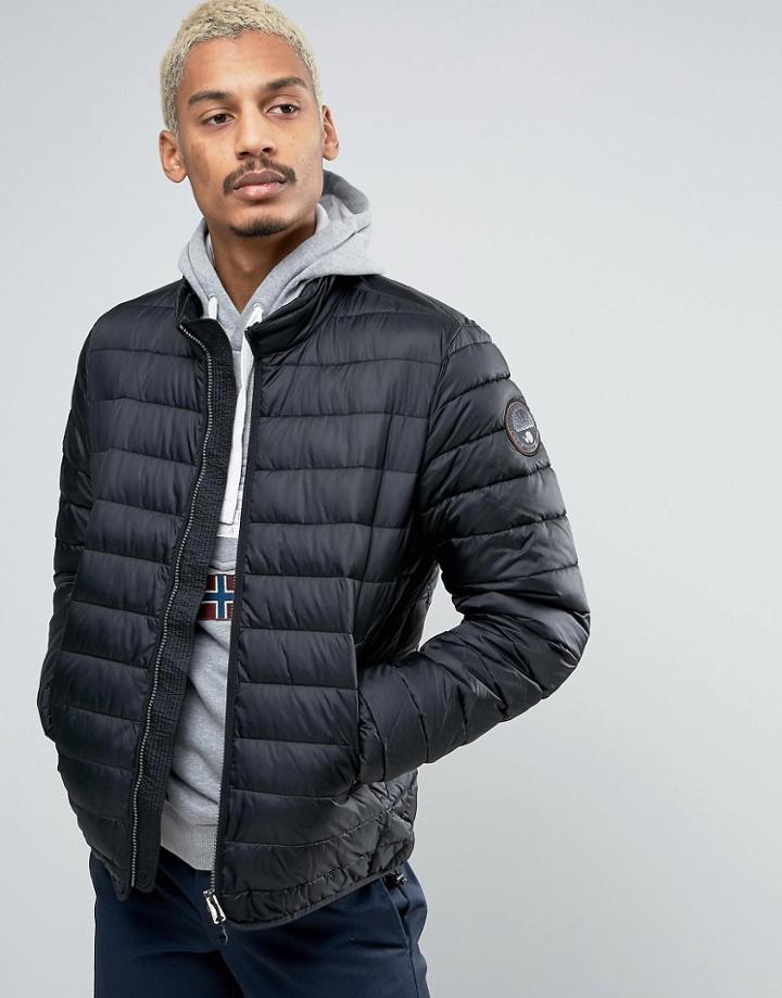 Napapijri Aerons Stand Padded Jacket In Black - Black