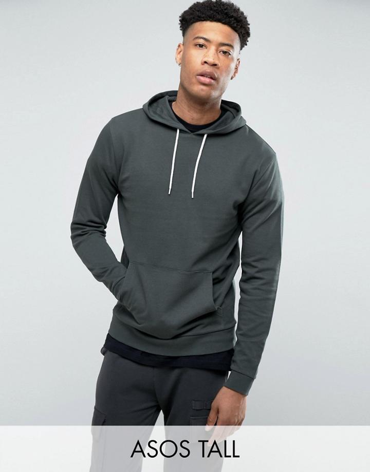 Asos Tall Hoodie In Khaki - Green